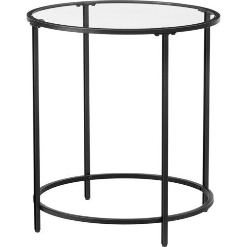 Table d'appoint ronde verre noir