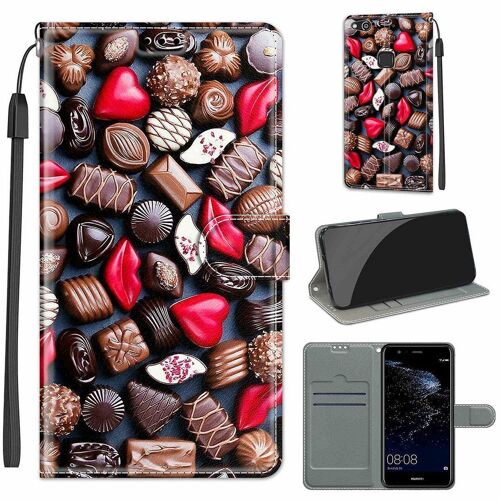Huawei P10 Lite Coque, Saturcase Beau Pu Cuir Magnétique Flip Portefeuille Support Porte-Carte Dragonne Protecteur Coque Housse Étui Pour Huawei P10 Lite (Dy-9)