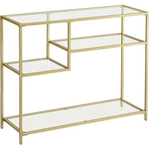 Table console verre doré