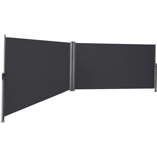 Paravent extérieur Double 200 x 600cm Store latéral Abri soleil Paravent extérieur rétractable Paravent retractable - Anthracite