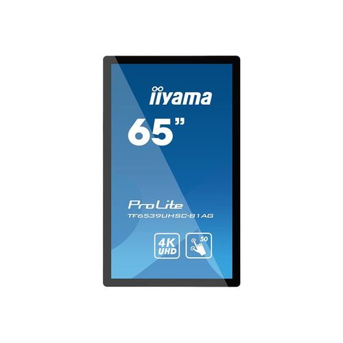 iiyama ProLite TF6539UHSC-B1AG - 65" écran LCD rétro-éclairé par LED - signalétique numérique interactive - avec écran tactile (multi-touches) - 4K UHD (2160p) 3840 x 2160 -...