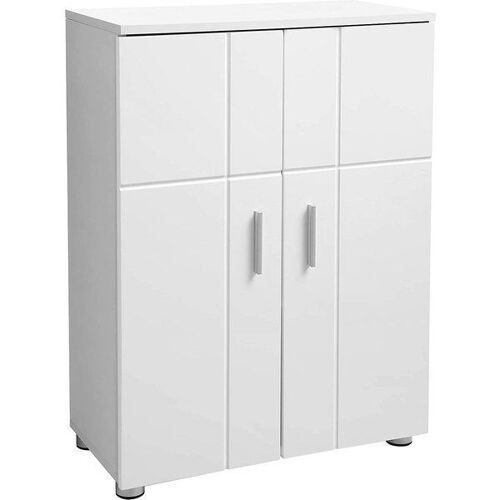 Meuble salle de bain quadrillage blanc
