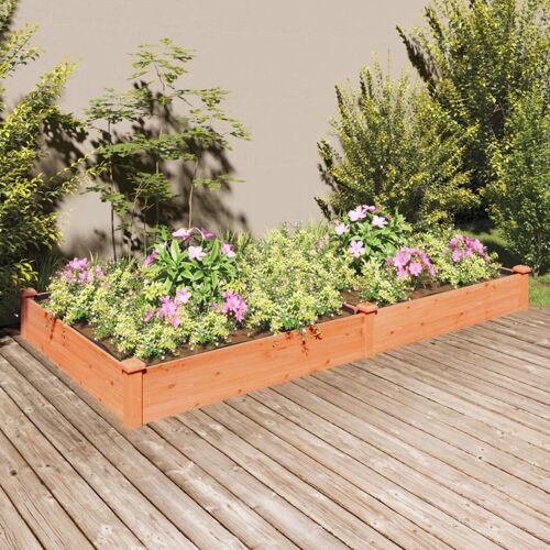 Vidaxl Lit Surélevé De Jardin Doublure 240x120x25 Cm Bois Massif Sapin