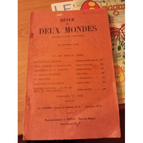 Revue Des Deux Mondes Tome 81 1er-15 Aout 1944