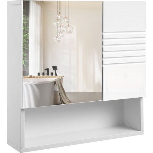 Placard mural salle de bain blanc