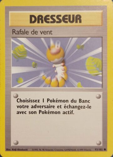 Carte Dresseur Rafale De Vent ( Gust Of Wind ) 93/102 Shadowless Set De Base Eng