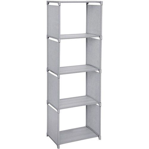 Étagère tissu 4 niveaux gris