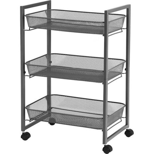 Chariot de rangement à 3 niveaux, Gris