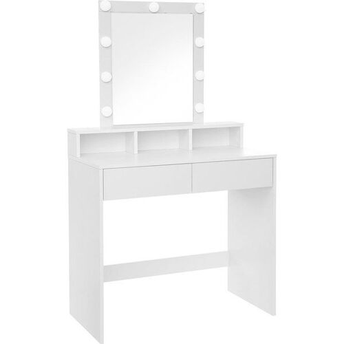Coiffeuse Avec Miroir Led, Blanc