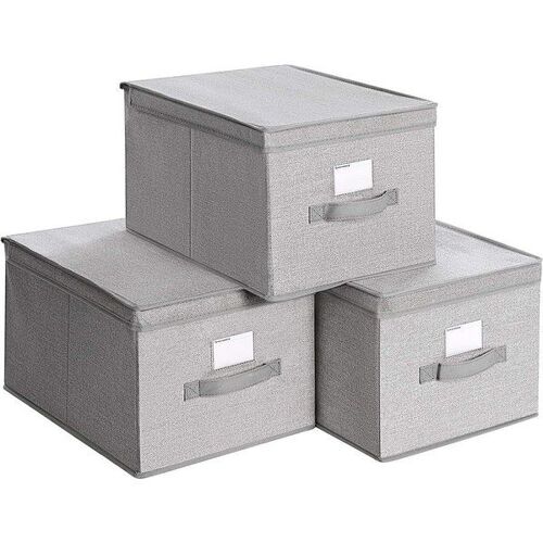 Boîte de rangement avec couvercle, Gris Clair