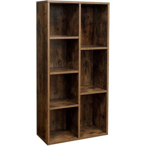 Bibliothèque à 7 compartiments, Marron Rustique