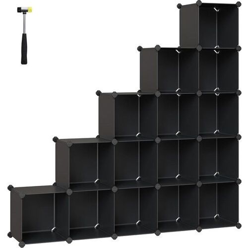 Armoire à chaussures modulable, Noir / 125 x 31 x 125 cm