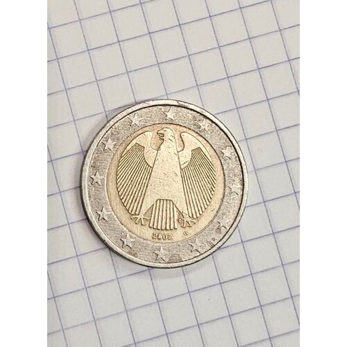 Pièce 2 Euros Allemande 2002 Fauté Très Rare