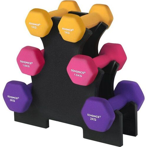 6 Haltères Jaune Rose Violet