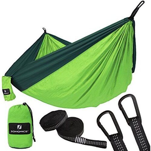 Hamac Double De Camping Portable, Vert Clair + Foncé
