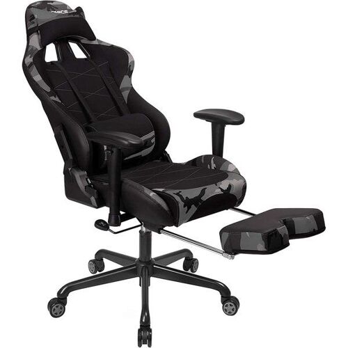 Fauteuil gamer avec repose-pieds, Noir et Camouflagee