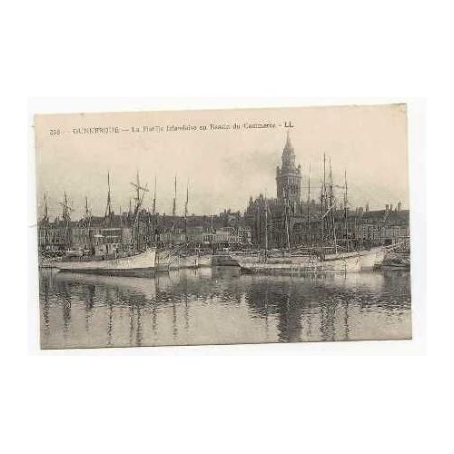 Nord Dunkerque 238. La Flotille Islandaise Bassin Du Commerce Trois-Mâts Carte Postale Postcard Sailing Ships Deux-Mâts