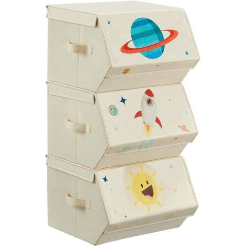 3 Boîtes à jouets enfants, Beige