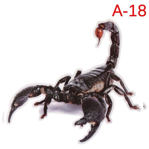 Marque De Dessin Animé 3d, 1 Pièce, 18x16cm, Logo De Voiture, Abri, Égratignure, Autocollant, Badge Araignée, Scorpion, Lézard