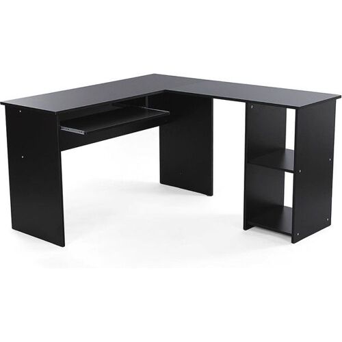 Bureau informatique en forme de L, Noir