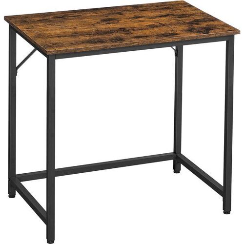 Bureau style industriel montage facile, Marron Rustique + Noir