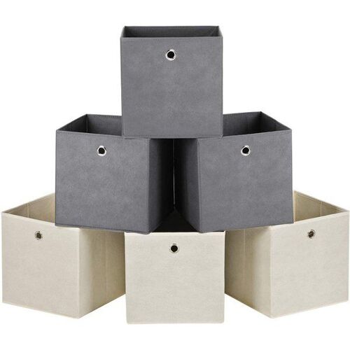 Cube de rangement en tissu, Gris+ Beige