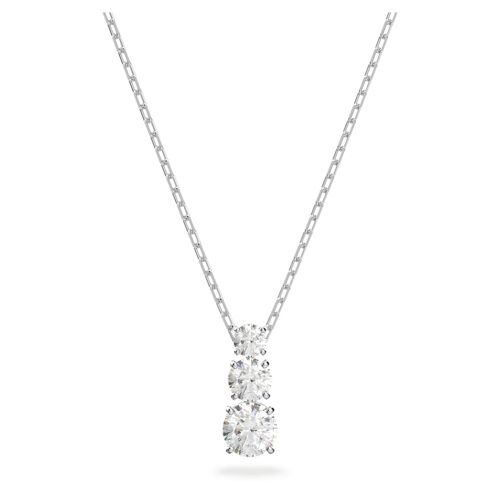 Pendentif Attract Trilogy, Taille Ronde, Blanc, Métal Rhodié