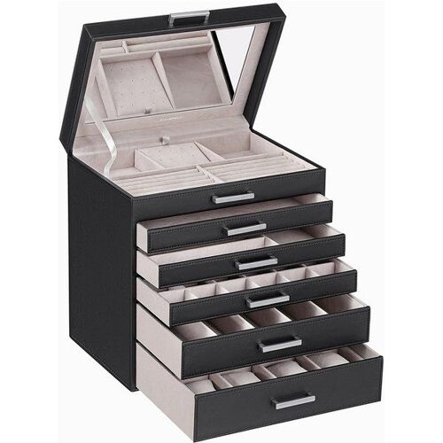 Boîte à bijoux à 6 niveaux, Noir