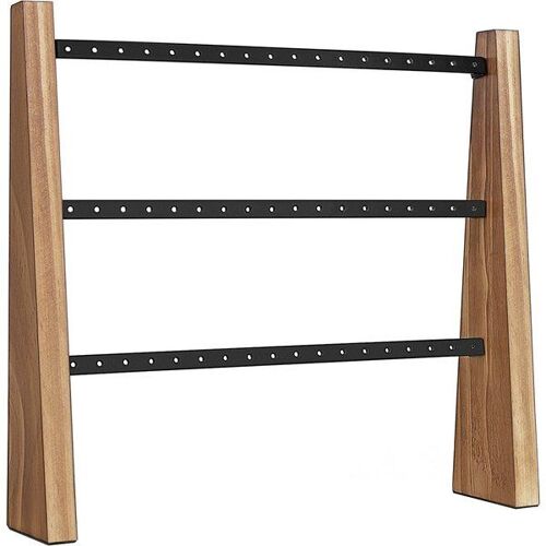 Présentoir à Bijoux 3 barres, Marron Rustique et Noir