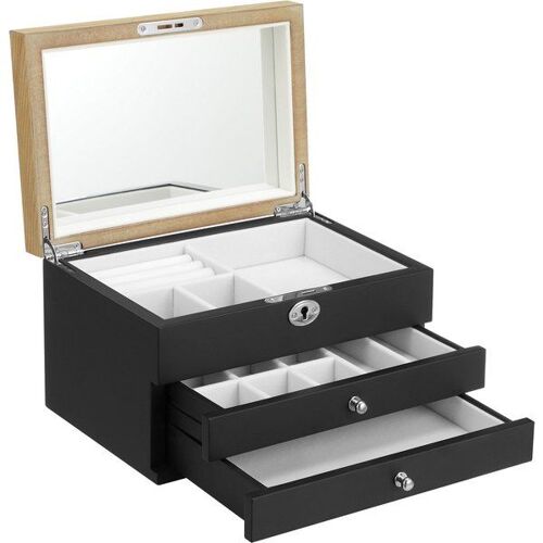 Boîte à bijoux à 3 niveaux, Noir