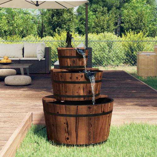 Prolenta Premium - Fontaine à eau avec pompe 60x60x94 cm Bois de sapin massif