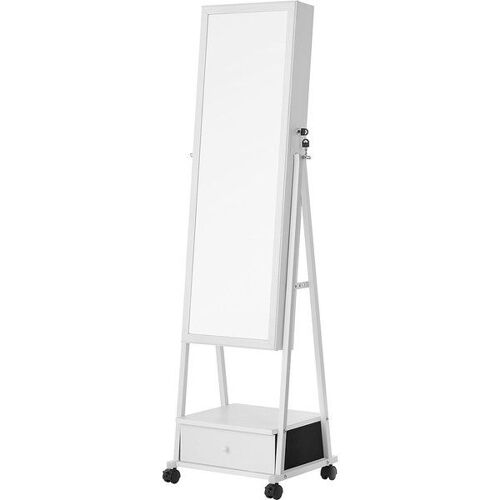 Armoire à bijoux avec miroir, Blanc