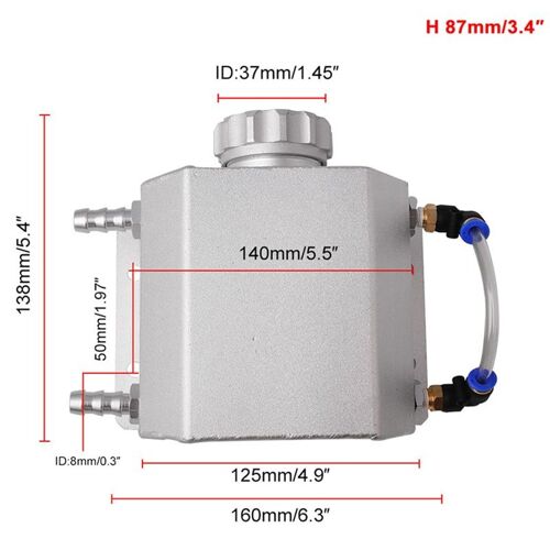 Bouteille De Liquide De Refroidissement Universel En Aluminium 1l, Bouteille De Récupération, Réservoir D'eau