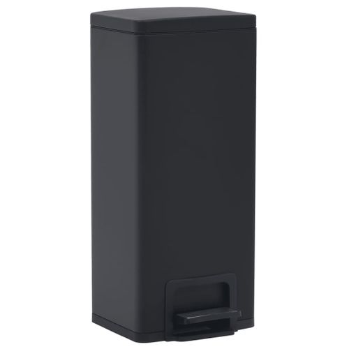 Vidaxl Poubelle À Pédale Anti-Empreinte 30 L Noir Acier Inoxydable