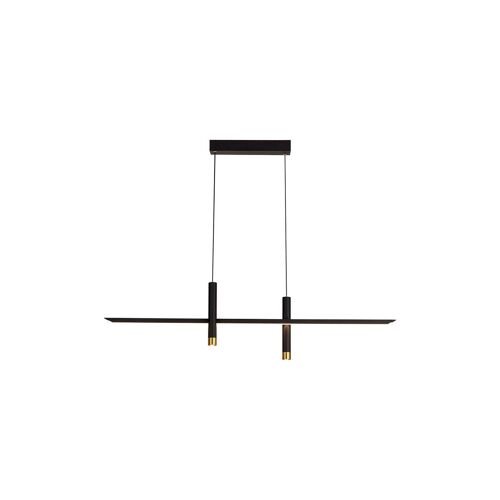 Inspired Mantra Fusion Esparta Suspension Linéaire Esparta, Led 30w, 3000k, 1400lm, Noir / Or, 3 Ans De Garantie