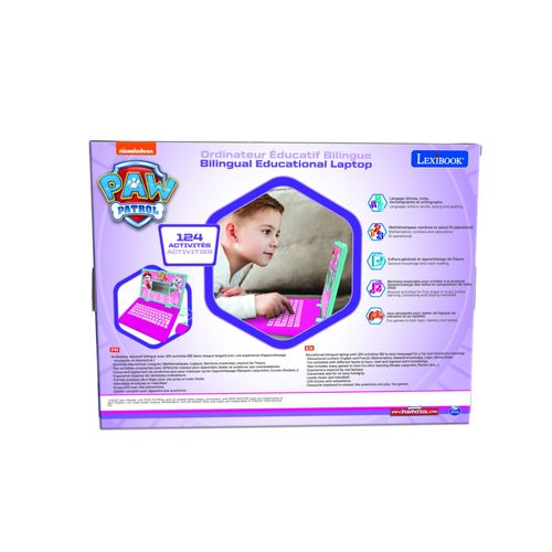 Ordinateur Portable Éducatif Parlant Bilingue La Pat Patrouille Coloris Rose ¿ 124 Activités En Français Et Anglais