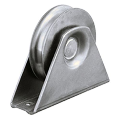 80mm Gate wheel pulley wheel in bracket guide wheel steel wheel 16mm "U" groove