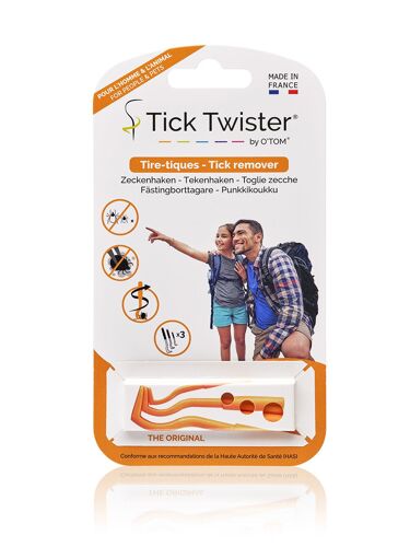 Blister De 3 Tire-Tiques Orange Tick Twister® / Permet De Retirer Les Tiques Sur Les Chiens, Chats, Chevaux Et L Homme / Original / Fabriqué En France