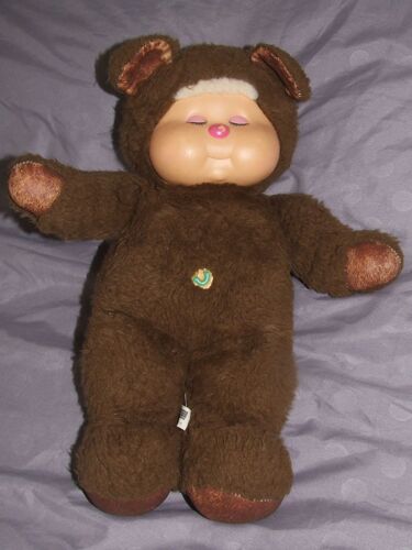 Nombrilou Ours Ajena Marron Yeux Fermés Ancien Vintage 38 Cm