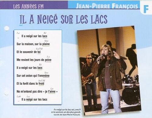 Fiche Chanson Atlas Jean Pierre Francois Il A Neigé Sur Les Lacs