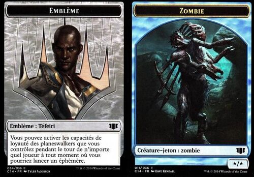 Token Emblème Téfeiri - Zombie - Commander 2014 Vf Recto / Verso 34/11