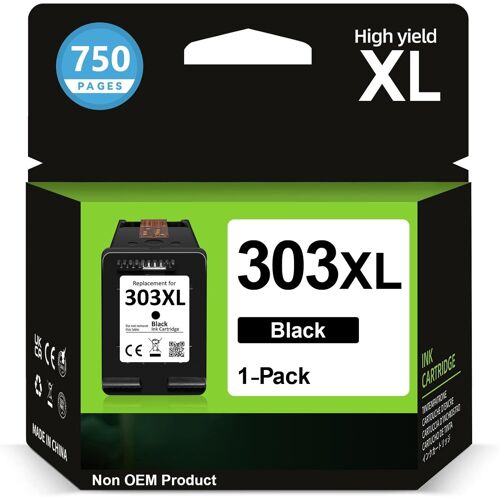 303 XL Cartouche d'encre Noire, Cartouche 303 Noir Remplacement pour Encre HP 303 Noir, Cartouche Imprimante 303XL pour HP Envy Photo 7134 7830 6232 6230 7130 6220 6234 7100 7155 7800 7834 7855 7864