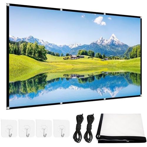 Écran De Projection, 100 Pouces Écran Videoprojecteur, Portable Pliable Extérieur Écran, Ecran De Videoprojecteurs 16:9 Full HD Écran Vidéoprojecteur De Cinéma en Intérieur, pour Home Cinéma