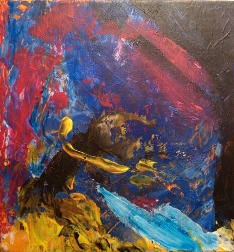 Tableau Miniature Peint "Fond Marin" Par Lawrence Wiland-Scordia