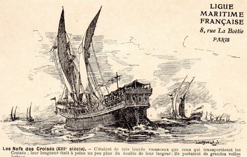 Carte Postale Ancienne Numero 7 De La Ligue Maritime Francaise Illustree Par Albert Sebille 1908