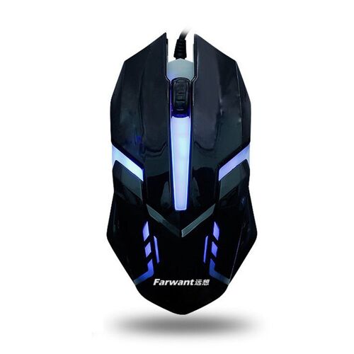 Souris de jeu USB silencieuse et colorée, rétroéclairée, 1600 DPI, pour ordinateur PC et Notebook