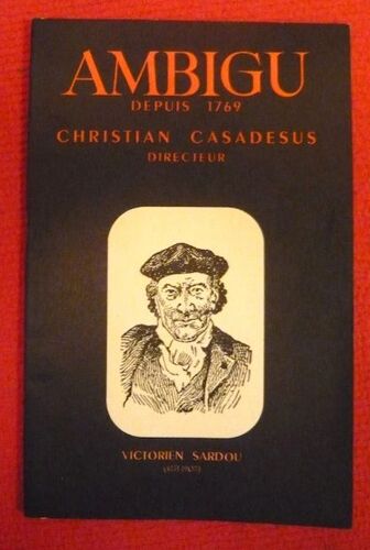 Programme Du Théâtre De LAmbigu Août 1960