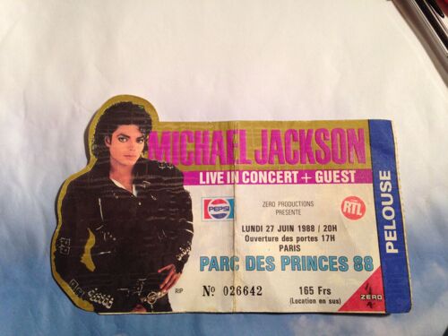 Billet Concert Michael Jackson Au Parc Des Princes 1988