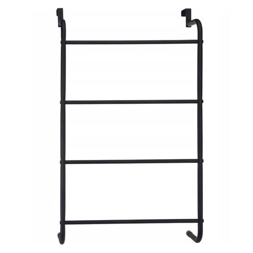 Bathroom Solutions Porte-serviettes suspendu de porte Métal Noir