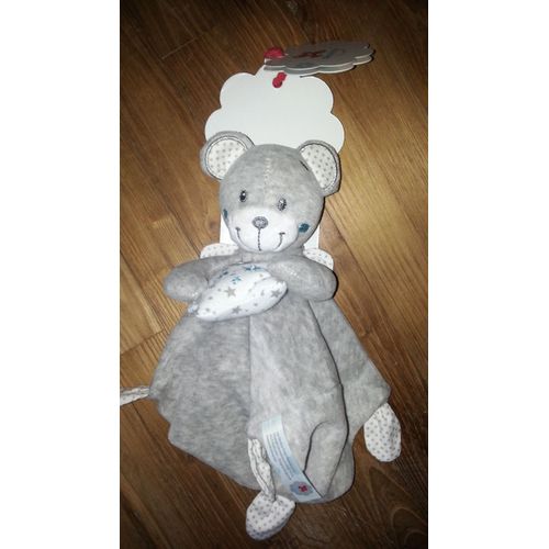 Doudou Ours Nicotoy Etoiles Mouchoir Ailes Ange Garcon Simba